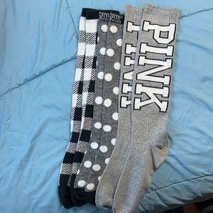 PINK socks. 3 pairs